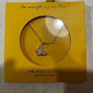 Gold Dipped Butterfly Necklace